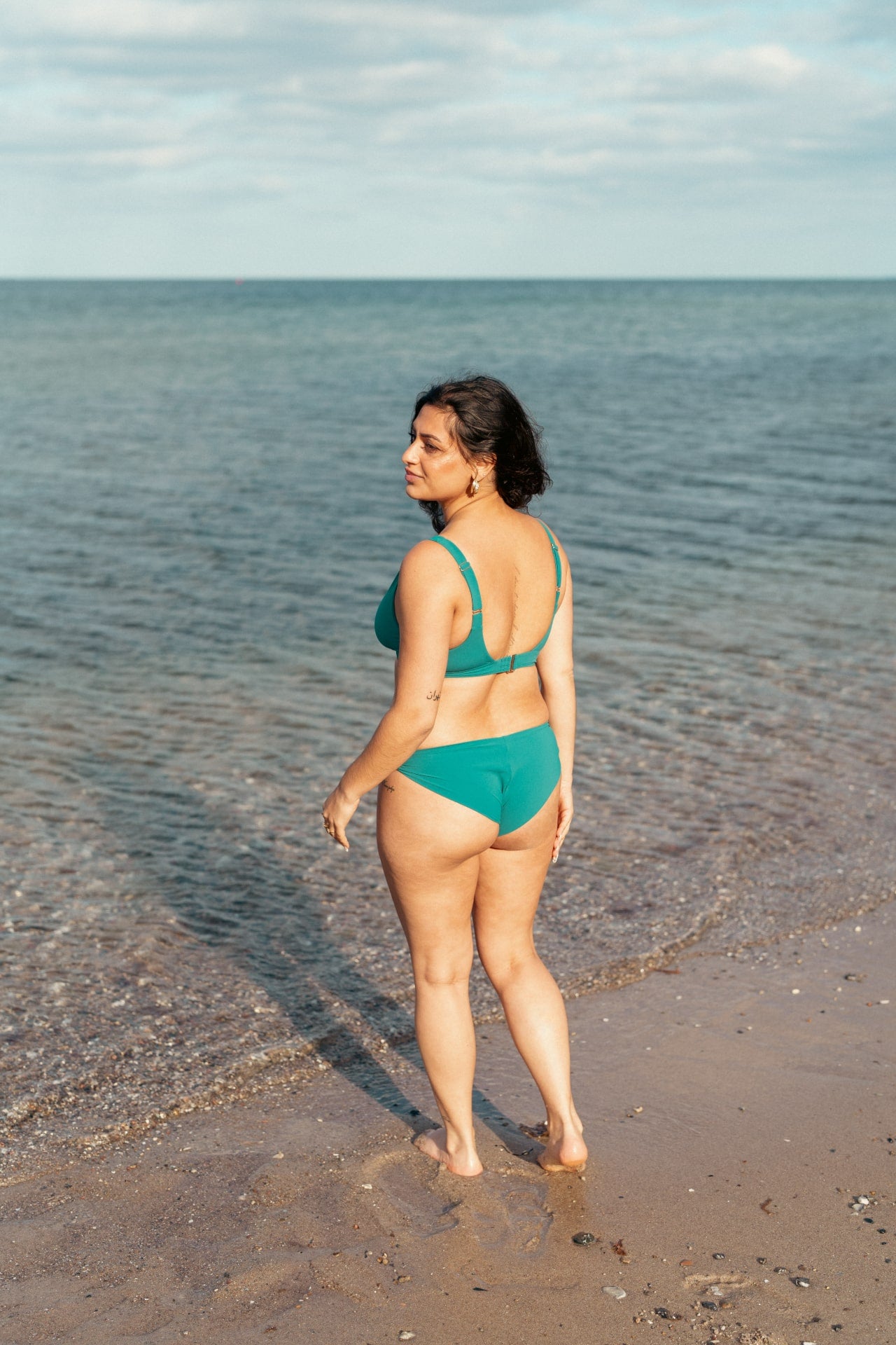 Grøn plunge bikini top til kvinder