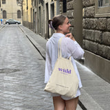 Stor beige totebag til rejser og shopping